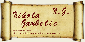 Nikola Gambelić vizit kartica